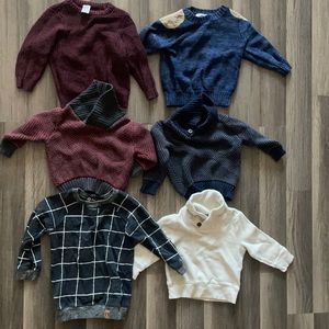 Set of 6 baby boy sweaters.
